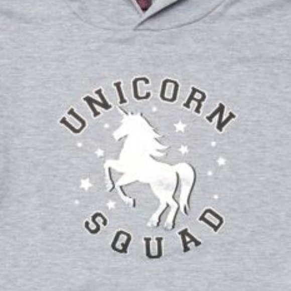 NEW Design Lab Girl's SM (8) Unicorn Boxy Hoodie - Picture 3 of 3